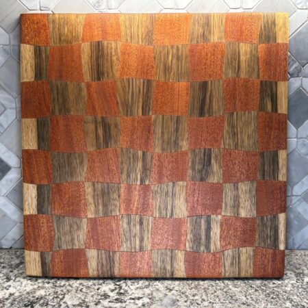 Drunken Checkerboard Cutting & Game Board — Mahogany and Black Limba