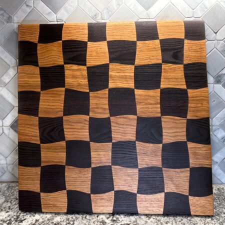 Drunken Checkerboard Cutting & Game Board — Roasted Ash and Oak
