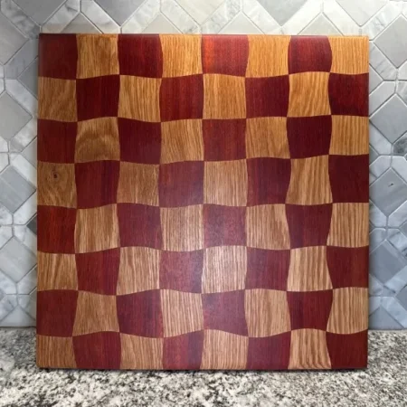 Drunken Checkerboard Cutting & Game Board — Walnut & Bloodwood