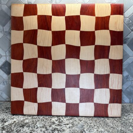 Drunken Checkerboard Cutting & Game Board — Maple and Blood Wood