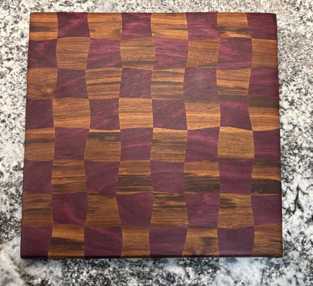 Drunken Checkerboard Cutting & Game Board — Pink Heart and Goncalo Alves